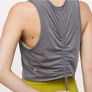 Lululemon Gray ‘Cinch Me Up’ Crop Tank Top size 6